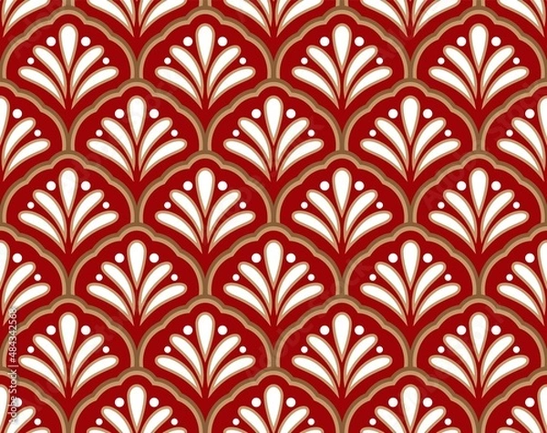 Fototapeta Floral batik pattern