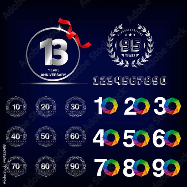 Obraz year anniversary set celebration vector illustration