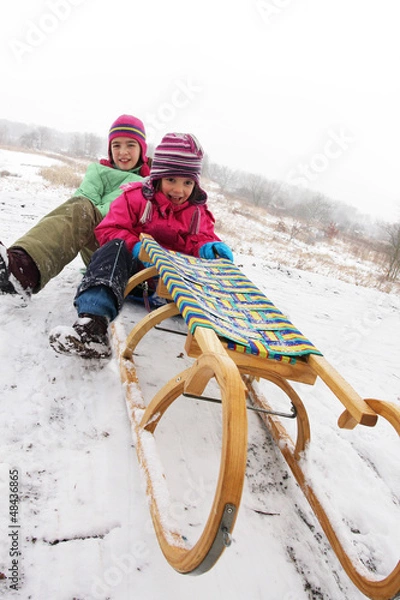 Obraz Zabawa na sankach