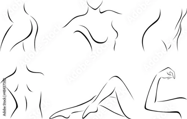 Obraz Set of stylized body parts