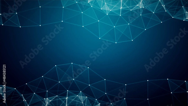 Obraz Blue abstract background for presentations, logo with moving elements