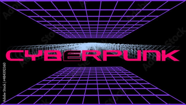 Obraz Cyberpunk text effect, editable art game text style. Vector format.