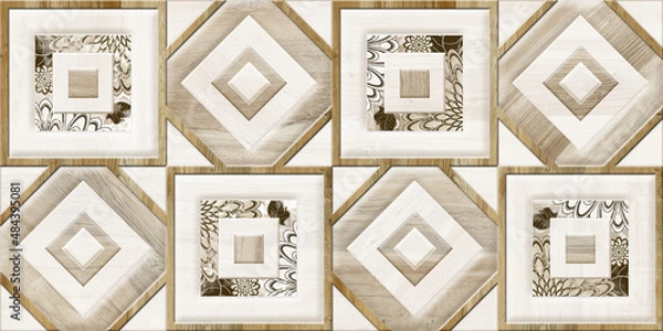 Obraz Multicolor digital wall tiles design for interior abstract home decor used ceramic digital wall tile background texture.