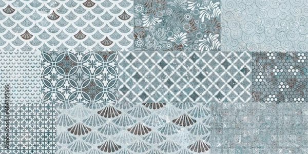 Obraz Multicolor digital wall tiles design for interior abstract home decor used ceramic digital wall tile background texture.