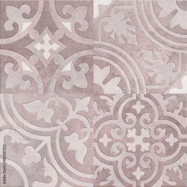 Fototapeta Multicolor digital wall tiles design for interior abstract home decor used ceramic digital wall tile background texture.