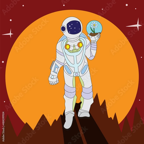 Obraz Astronaut and Flower