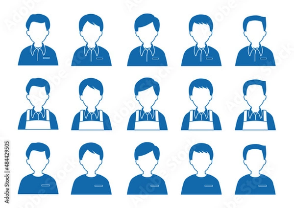 Fototapeta エプロン姿の上半身ピクトグラムのイラスト素材