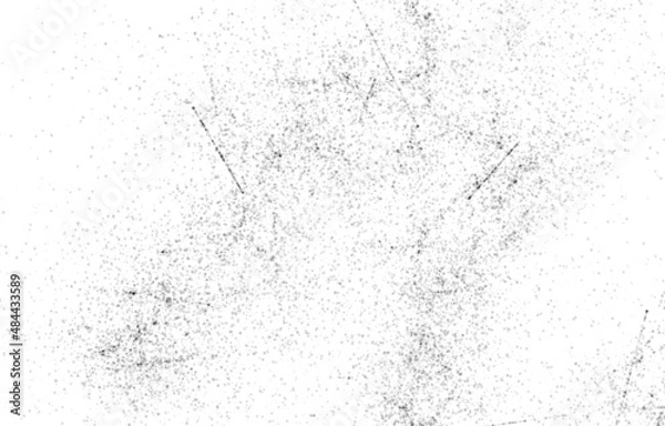 Fototapeta Monochrome particles abstract texture.Overlay illustration over any design to create grungy vintage effect and depth.

