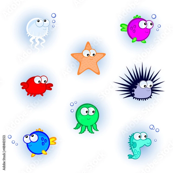 Obraz sea animals icons