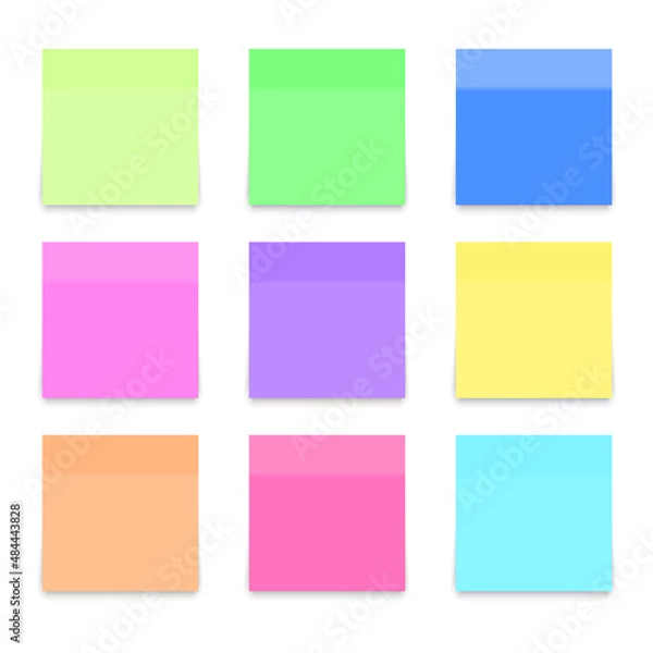 Fototapeta Colorful sticky note set. Vector