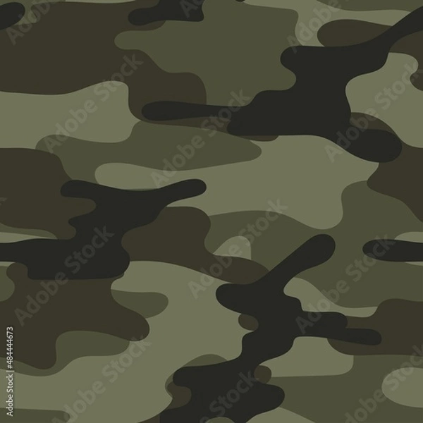Fototapeta modern military vector camouflage green print, seamless pattern for clothing headband or print. camouflage from pols