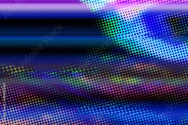 Fototapeta Abstract pastel neon holographic blurred grainy circle gradient background texture. Colorful digital grain soft noise effect pattern. Lo-fi multicolor vintage retro design template