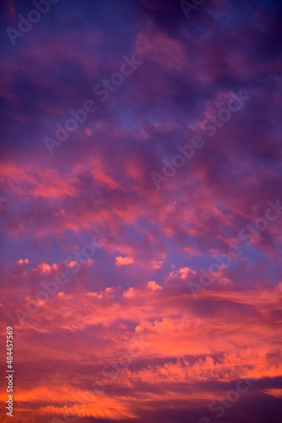 Obraz Dramitic sunset sky with clouds