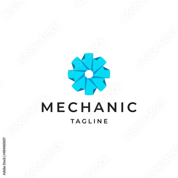 Obraz Gear cog mechanic logo icon design template flat vector