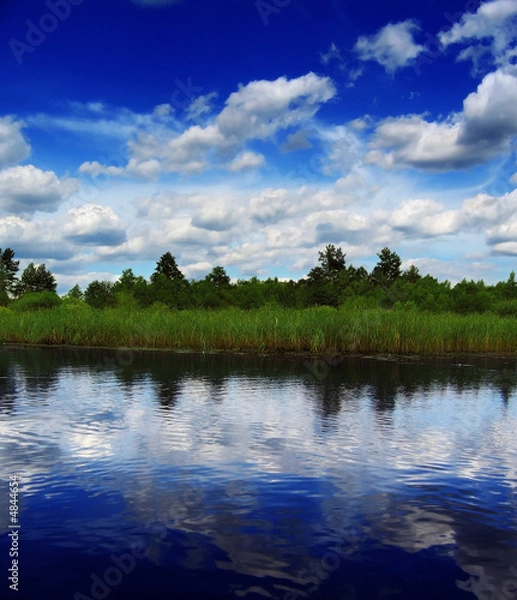 Fototapeta clouds over river