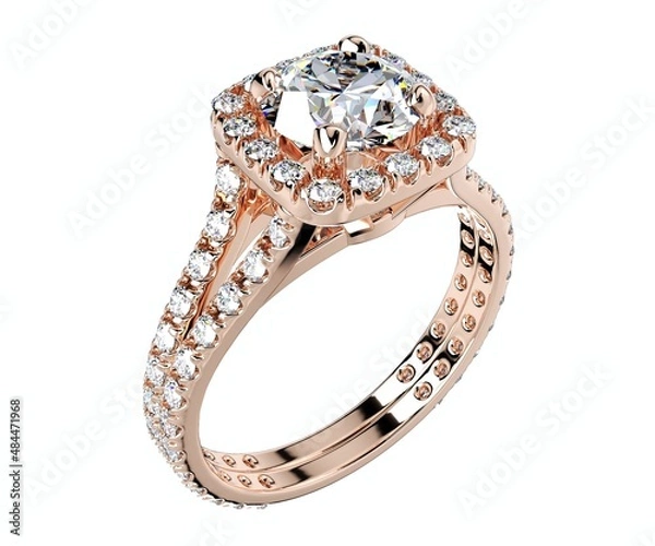 Obraz Diamond Engagement Ring, 3D Rendering