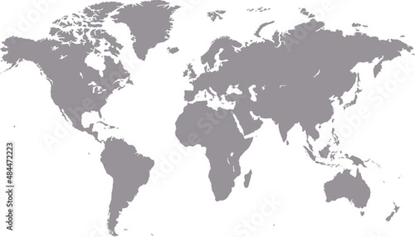 Fototapeta World map. Color vector modern.	