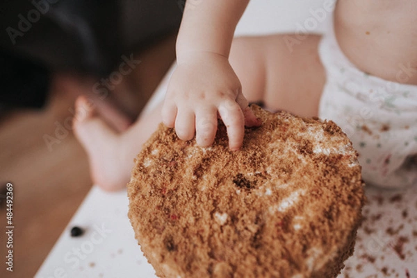 Obraz one year old child. Birthday