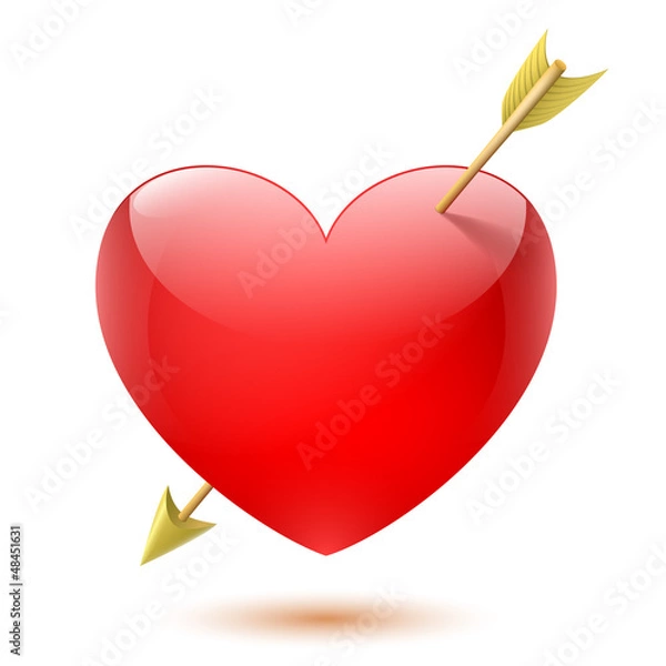 Obraz glossy heart pierced by arrow