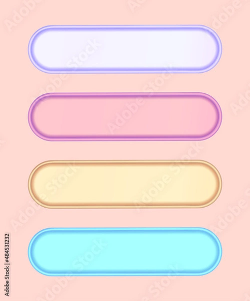 Fototapeta Vector 3d shape colorful banner blank text box templates collection set
