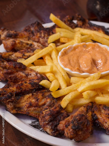 Obraz buffalo wings with fries
