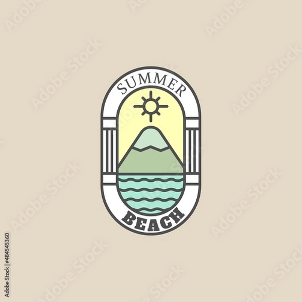 Fototapeta vintage beach simple logo