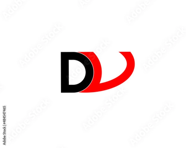 Fototapeta dv vd d v initial letter logo