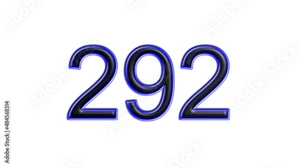 Fototapeta blue 292 number 3d effect white background