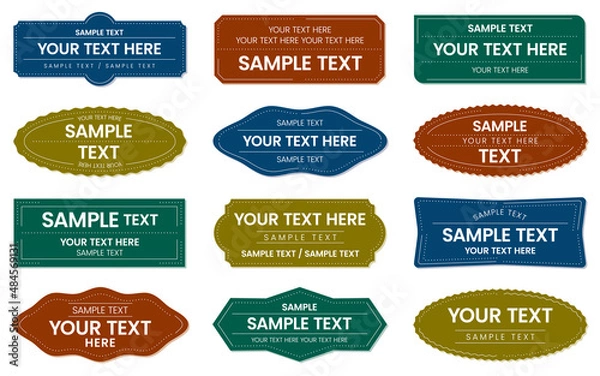 Fototapeta 横長／シンプルフレームセット／ダークカラー（サンプル文字入り）