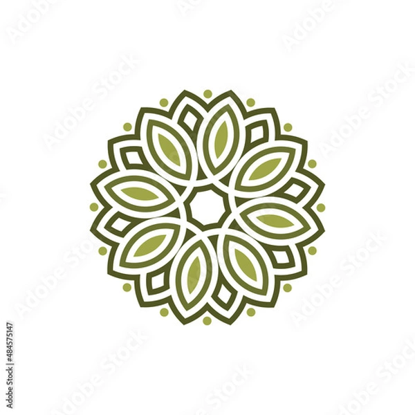 Obraz Floral pattern logo template design vector icon illustration