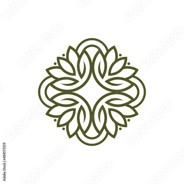 Fototapeta Floral pattern logo template design vector icon illustration