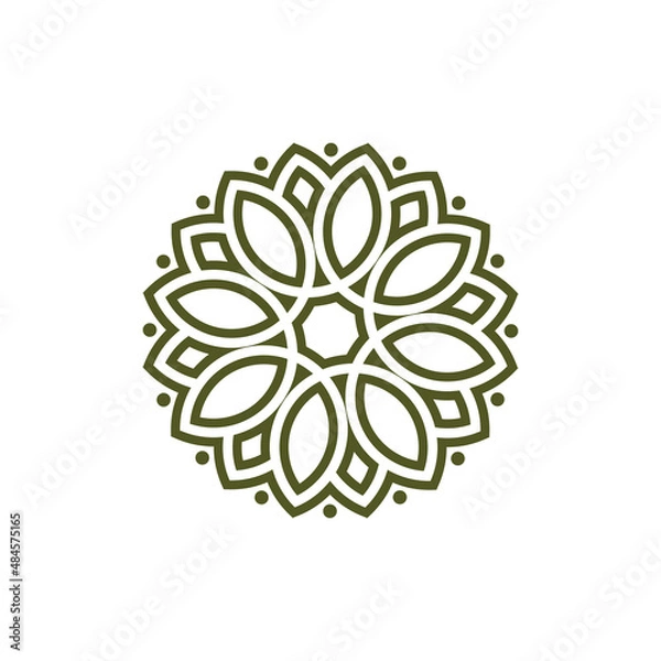 Fototapeta Floral pattern logo template design vector icon illustration