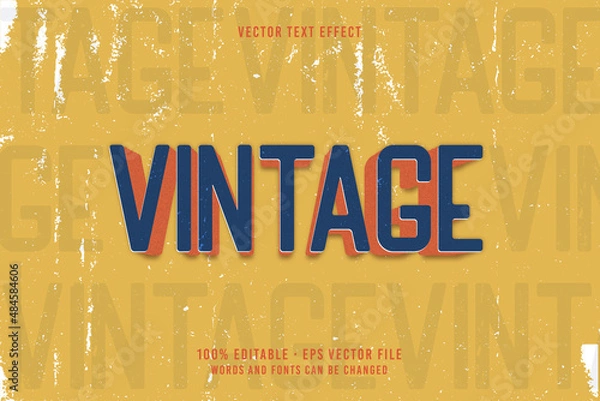 Obraz Vintage Text, editable font effect