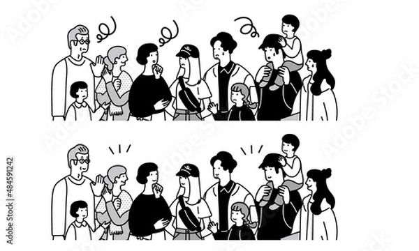 Fototapeta 沢山の人々の表情　セット
