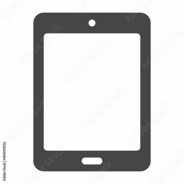 Fototapeta Tablet icon in flat style isolated on white background.