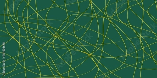Obraz Line abstract seamless pattern on a green background.