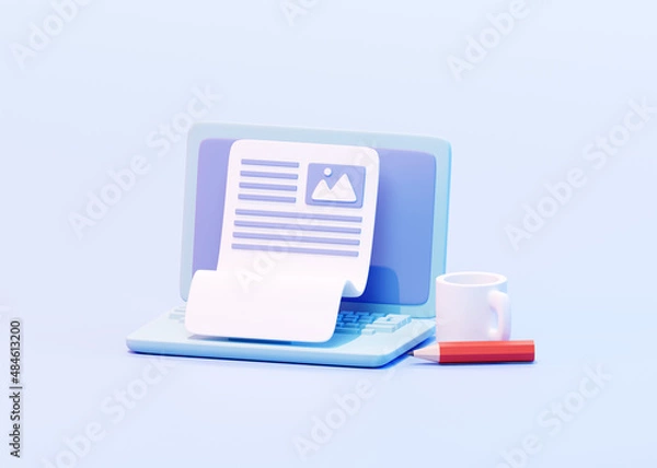 Obraz Blogging concept. 3d illustration