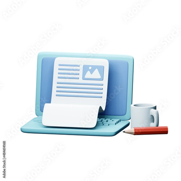 Obraz Blogging concept. 3d illustration