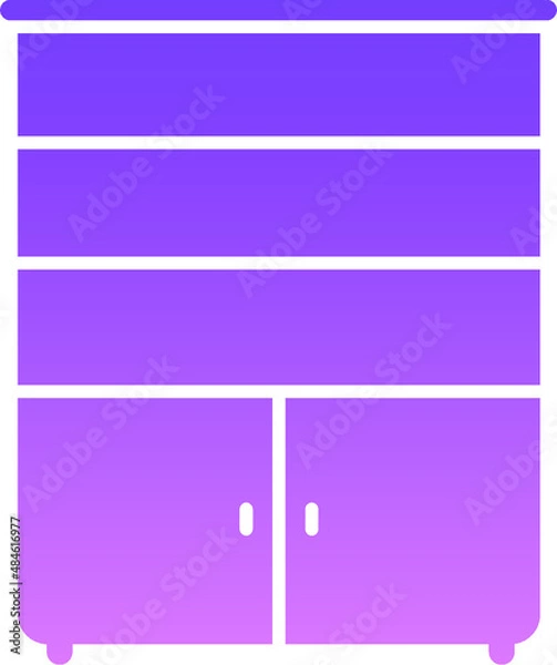 Fototapeta Cupboard with Shelves Glyph Gradient icon