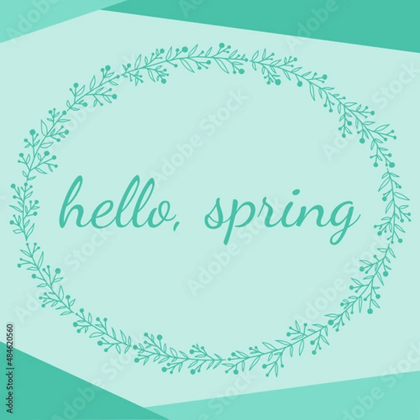 Fototapeta Hello, spring. Floral frame design