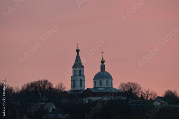 Obraz church at sunset