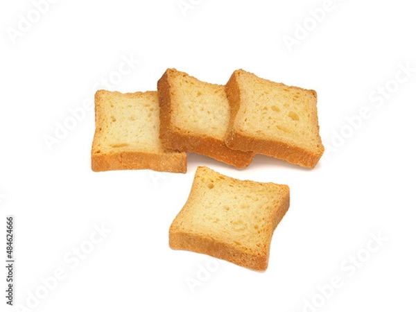 Fototapeta Slices of toasted bread isolated on white