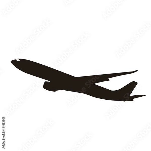 Fototapeta air plane transportation silhouette vector design