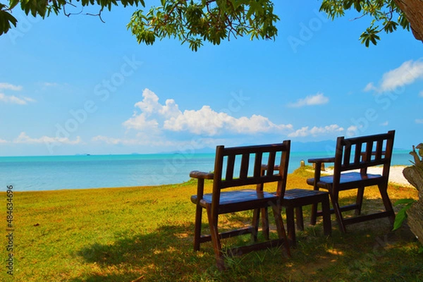 Obraz Relaxation at seaside on the chairs.