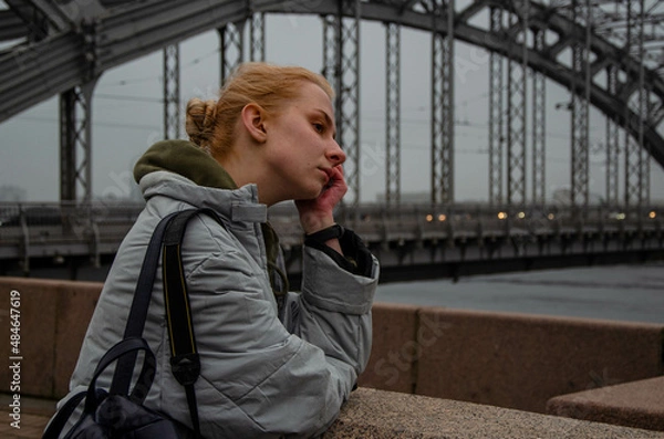 Obraz person on the bridge