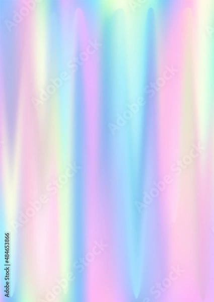 Fototapeta Hologram gradient background. Iridescent holo texture. Pearlescent unicorn vector backdrop.