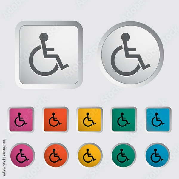 Fototapeta Disabled single icon.