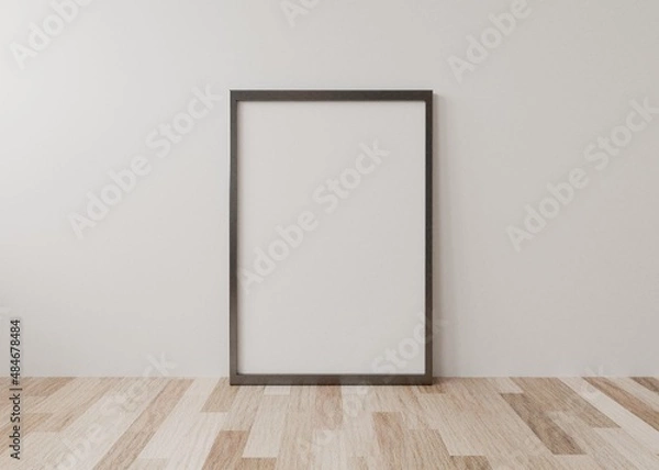 Fototapeta Blank photo frame for mockup in white room3D rendering