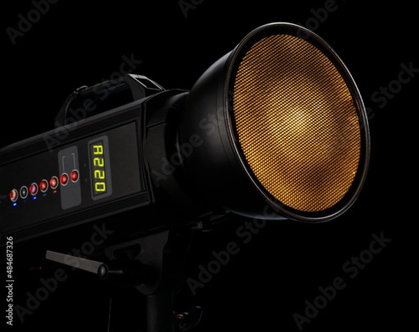 Obraz Studio flash on black background