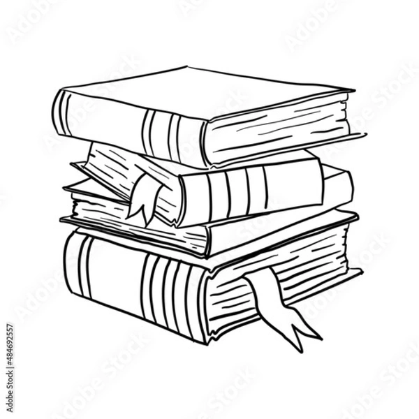 Fototapeta Vector illustration, books isolated on white background.